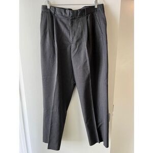 Vintage 00s Eddie Bauer Charcoal Gray Wool Pleated Pants Slacks Trousers 36
